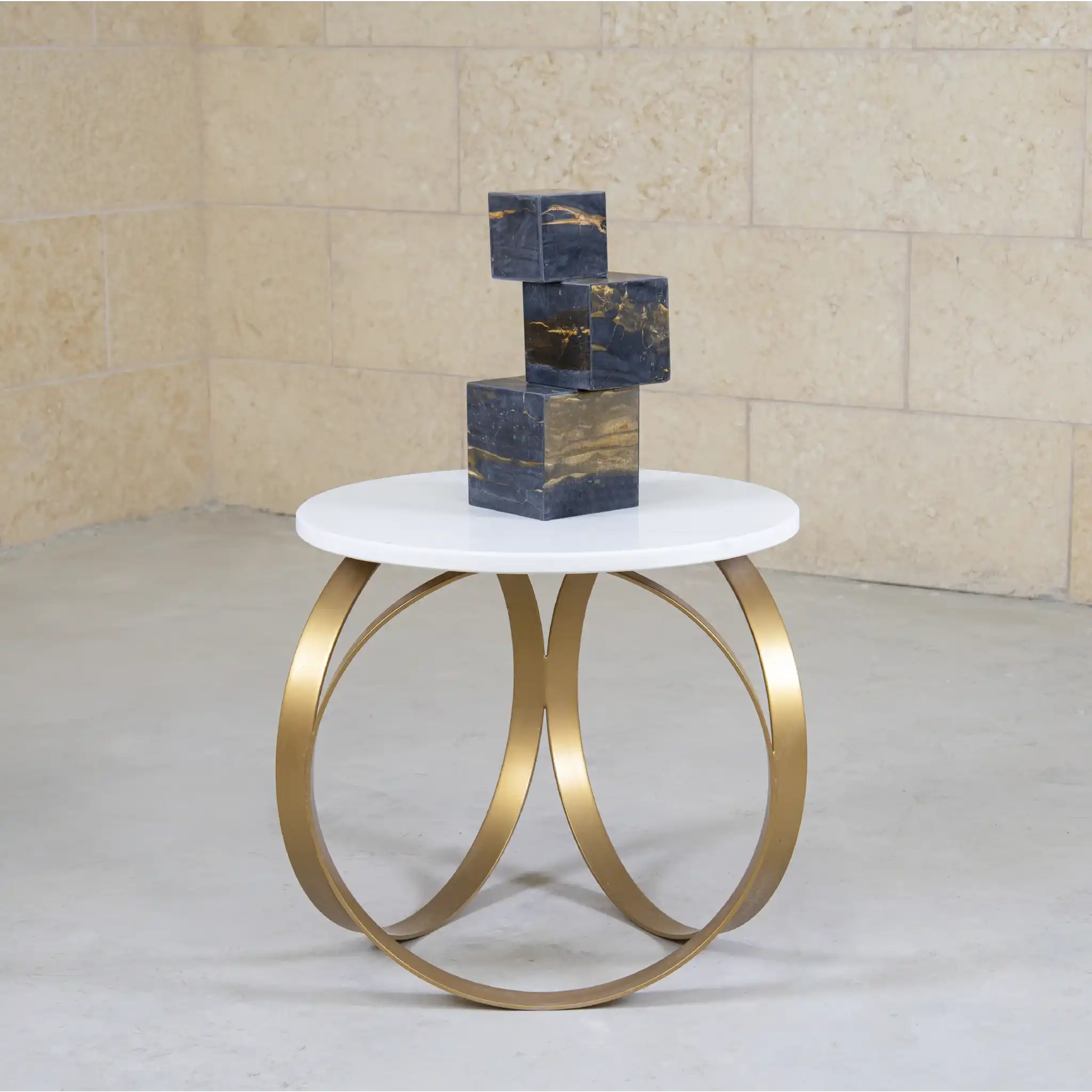 Aurora Round Marble Side Table