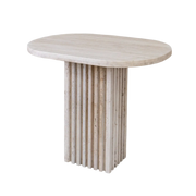 LINA FLUTED TRAVERTINE PEDESTAL - Marbeya Charm