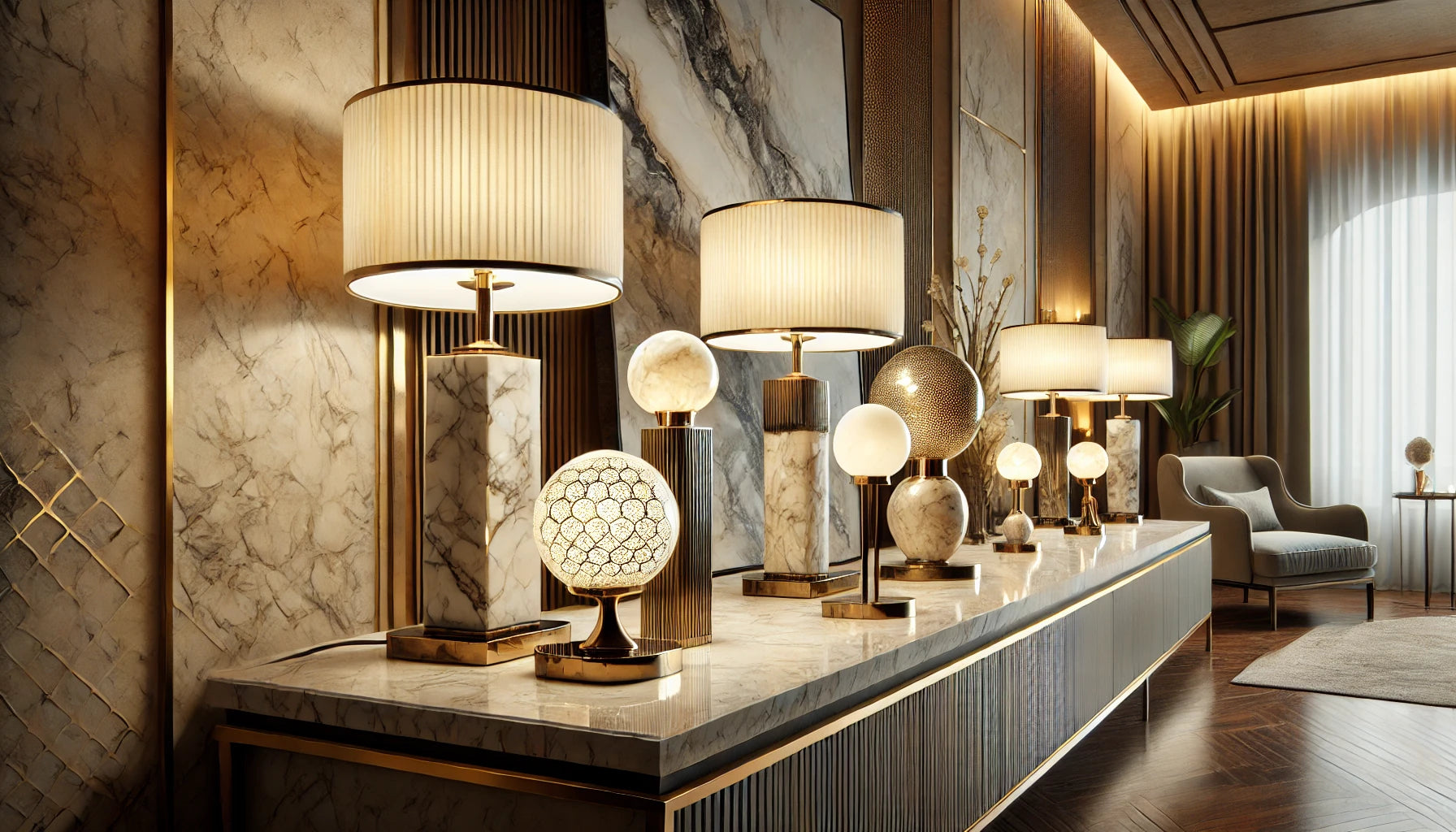 Elegant Lamps in Modern Interior