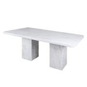 The Mugla White Dining Table - Marbeya Charm