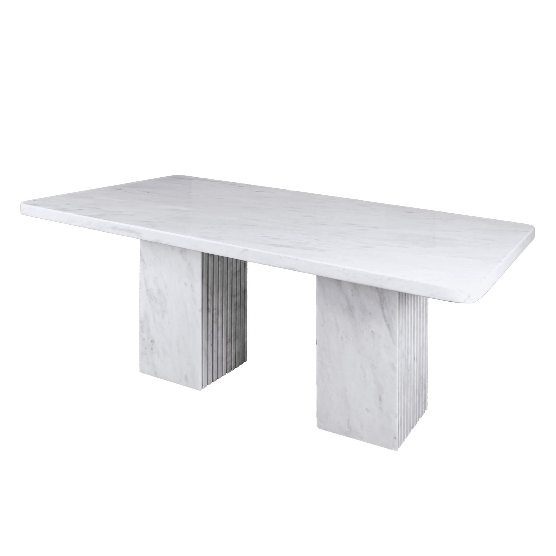 The Mugla White Dining Table - Marbeya Charm