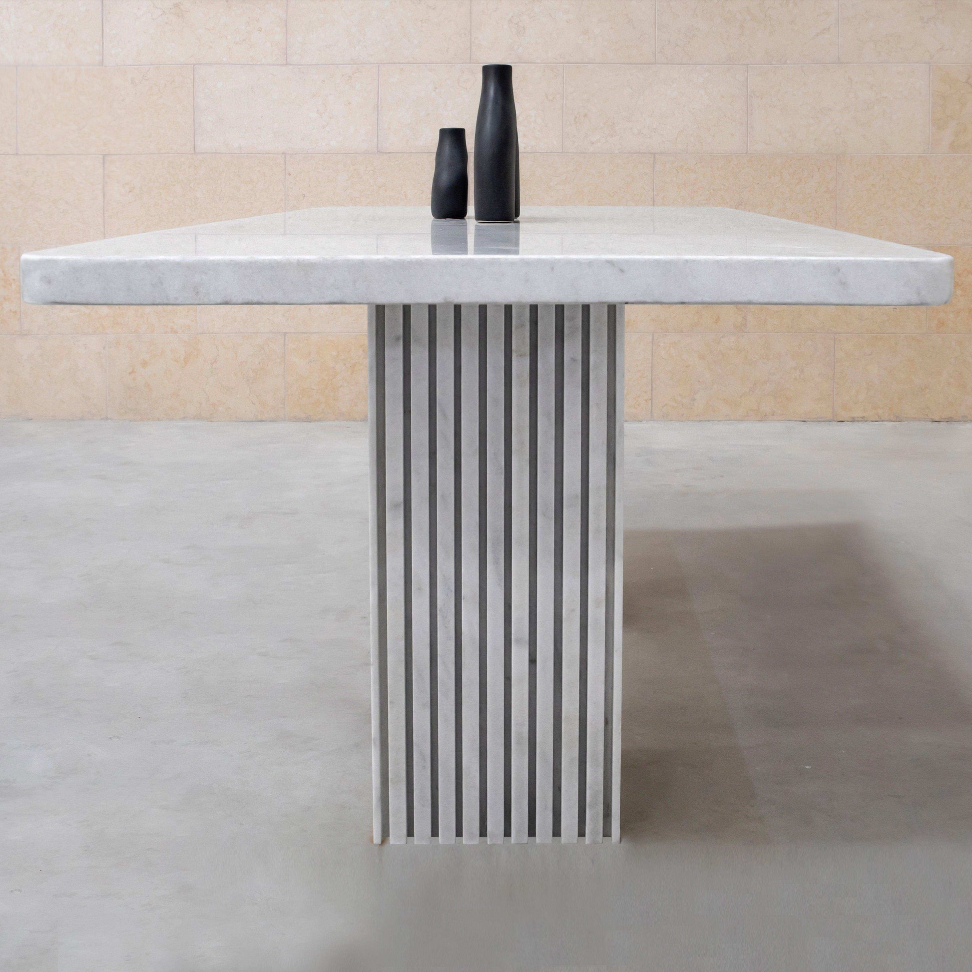 The Mugla White Dining Table - Marbeya Charm