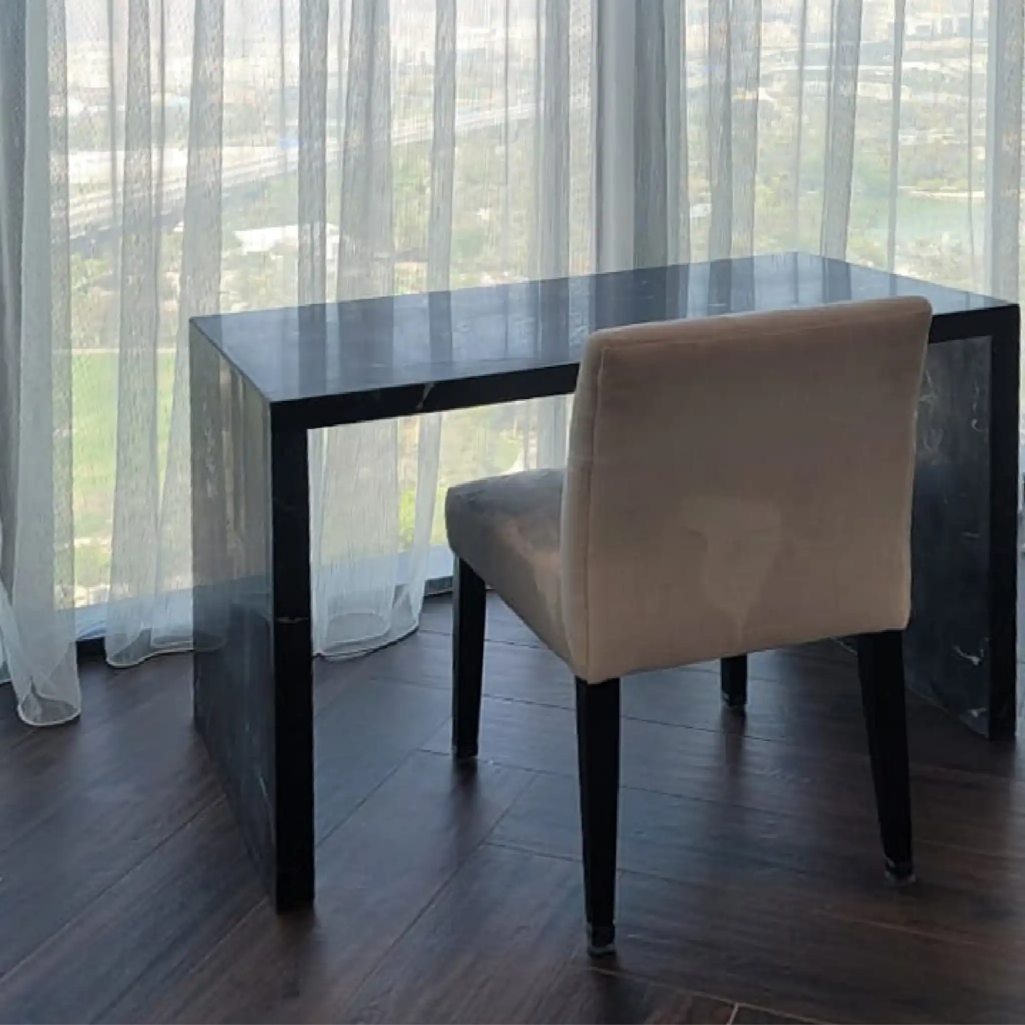 Noir Sleek Marble Desk