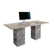 Nora Stan Grey Marble Office Table - Marbeya Charm