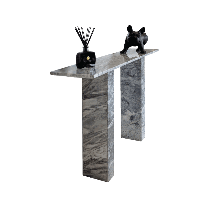 Nora Stan Grey Marble Console Table - Marbeya Charm