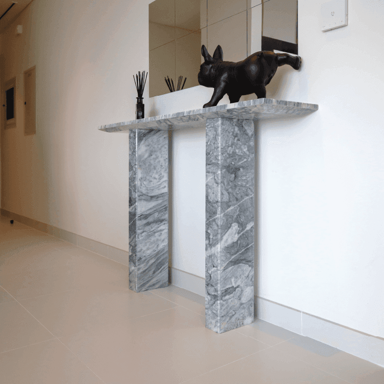 Nora Stan Grey Marble Console Table - Marbeya Charm