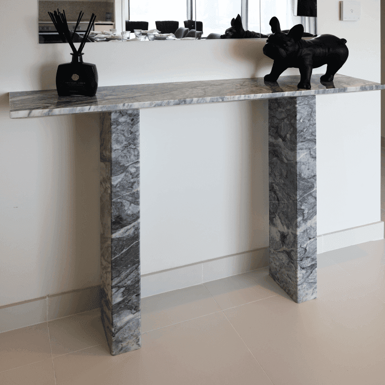 Nora Stan Grey Marble Console Table - Marbeya Charm