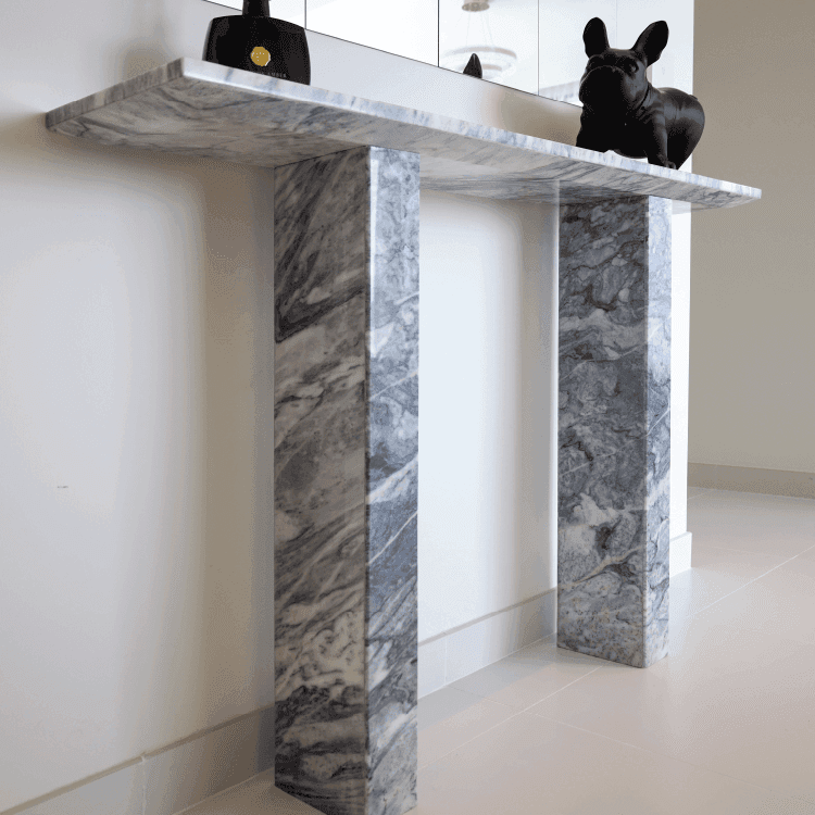 Nora Stan Grey Marble Console Table - Marbeya Charm