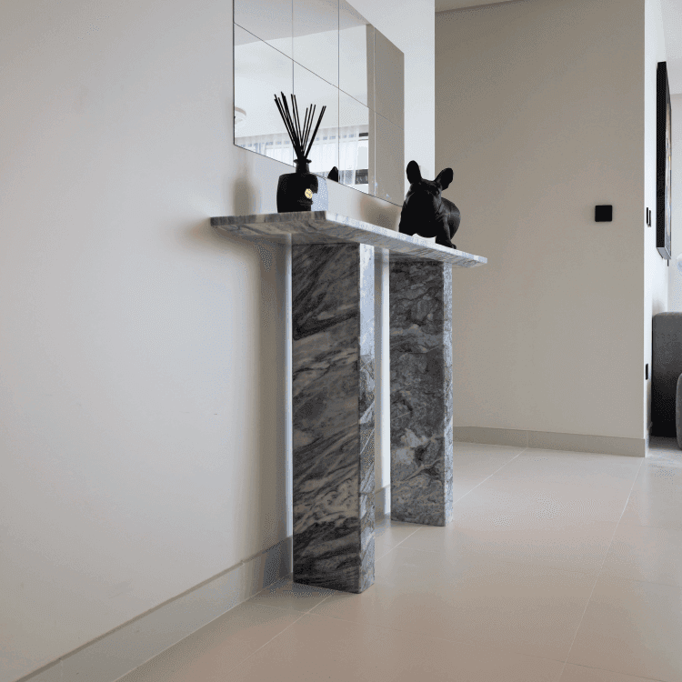 Nora Stan Grey Marble Console Table - Marbeya Charm