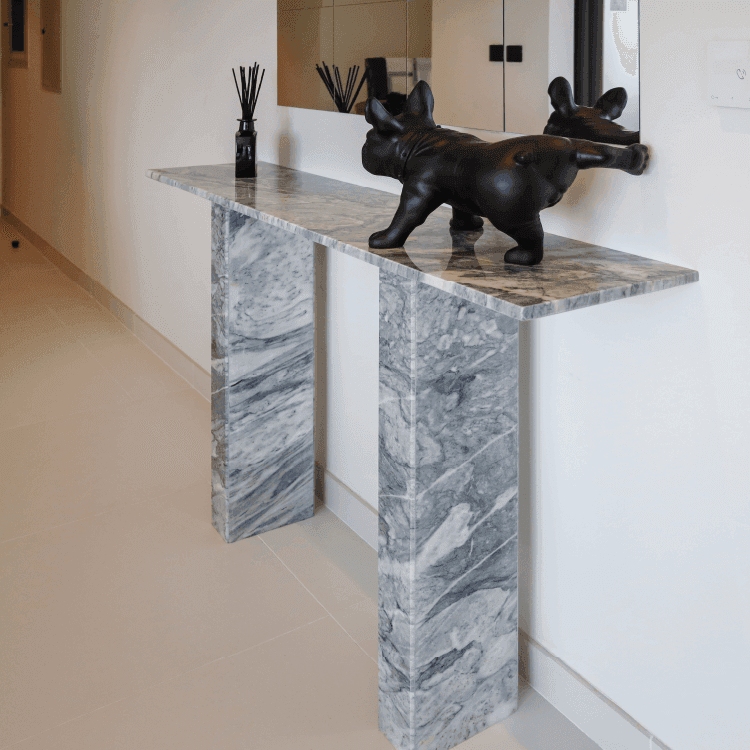 Nora Stan Grey Marble Console Table - Marbeya Charm