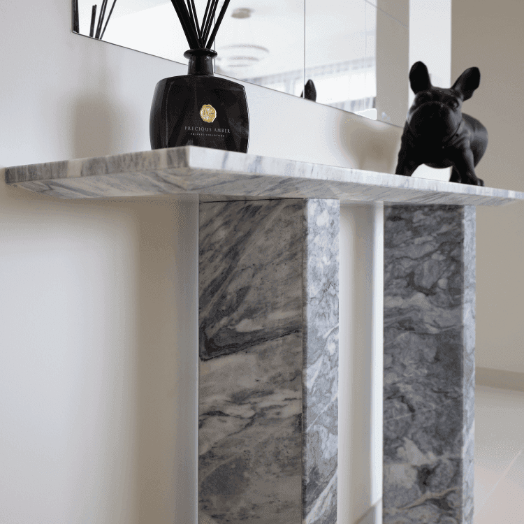 Nora Stan Grey Marble Console Table - Marbeya Charm