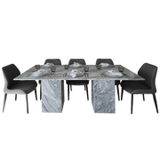 Nora Stan Grey Marble Dining Table - Marbeya Charm