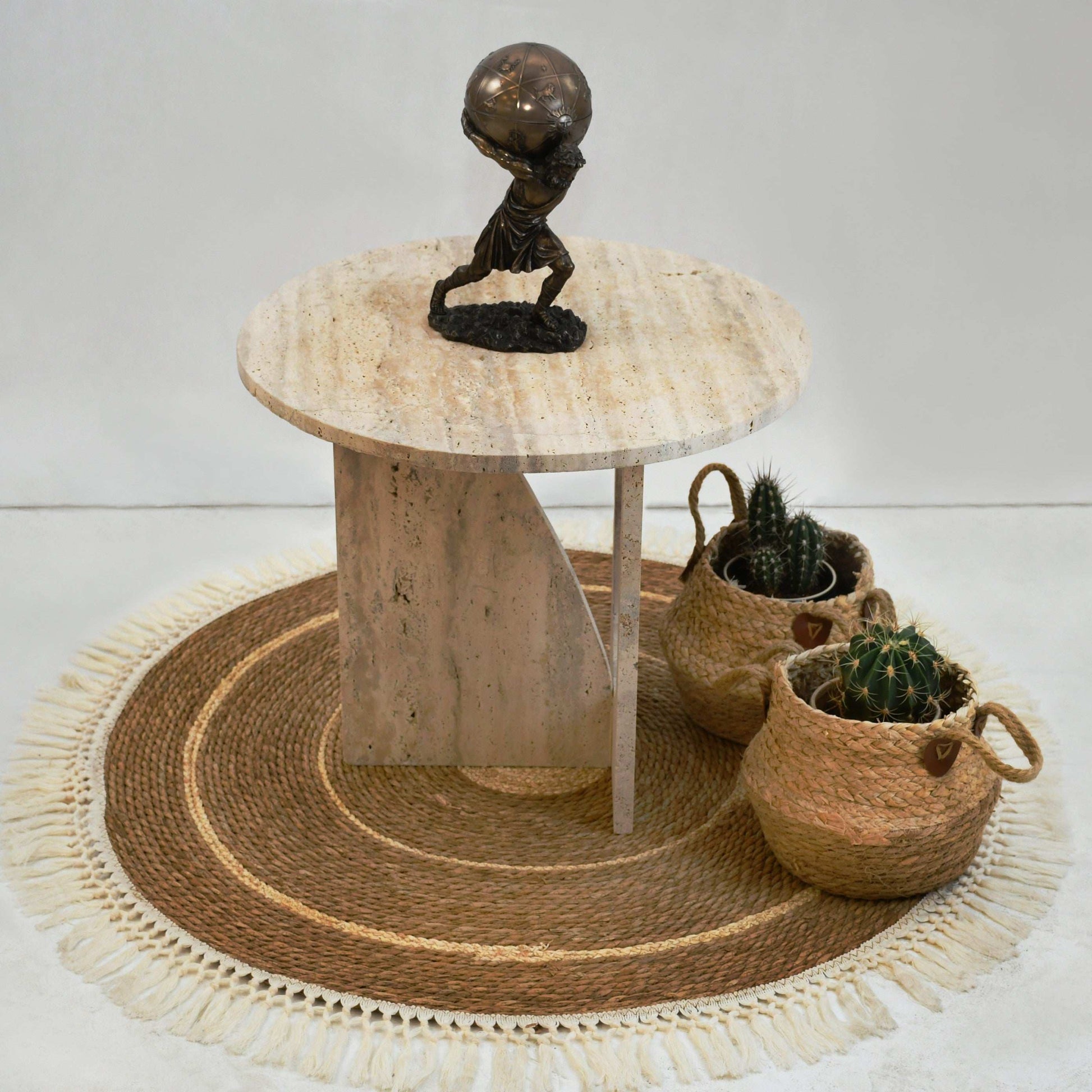 RITZ SIDE TABLE-BEIGE - Marbeya Charm