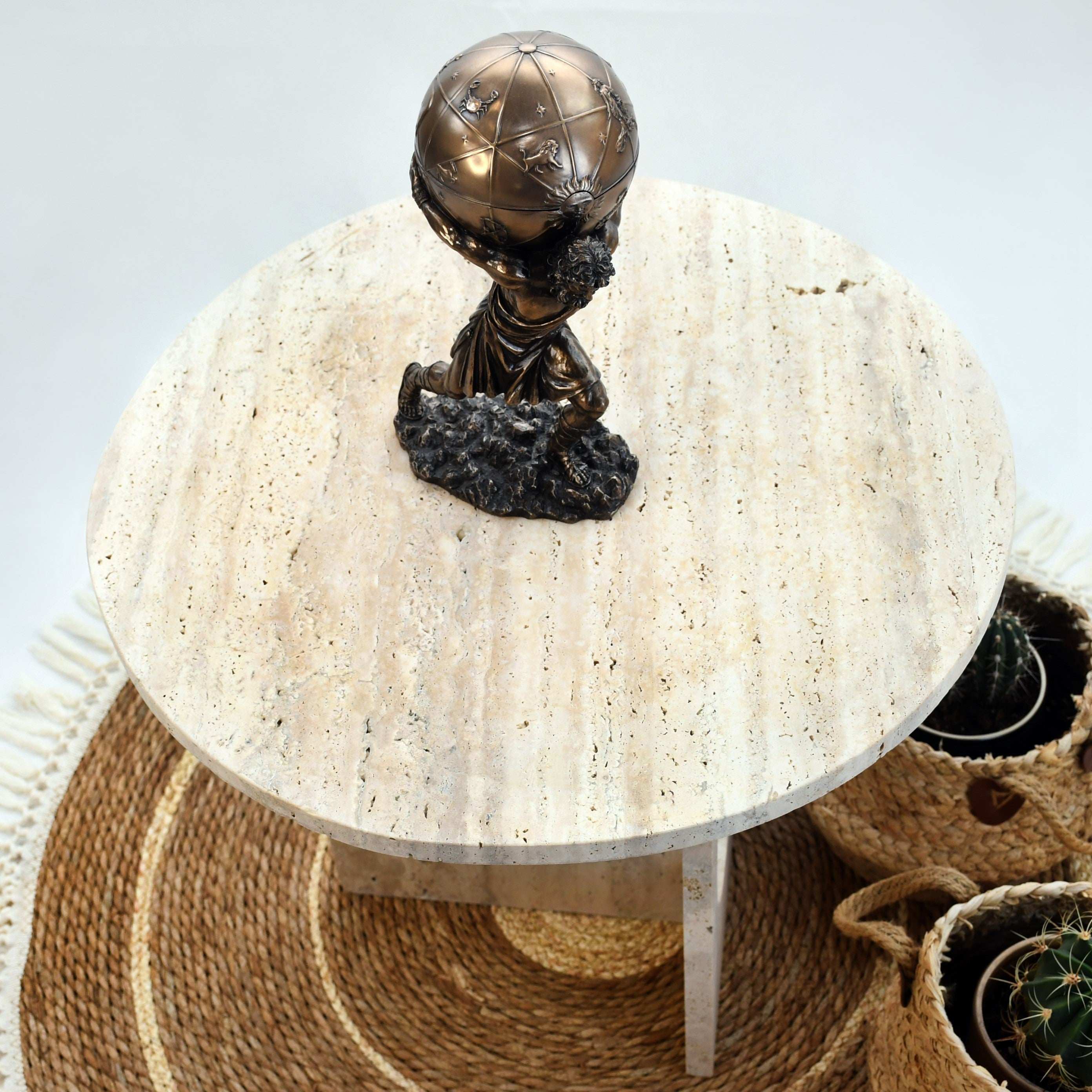 RITZ SIDE TABLE-BEIGE - Marbeya Charm