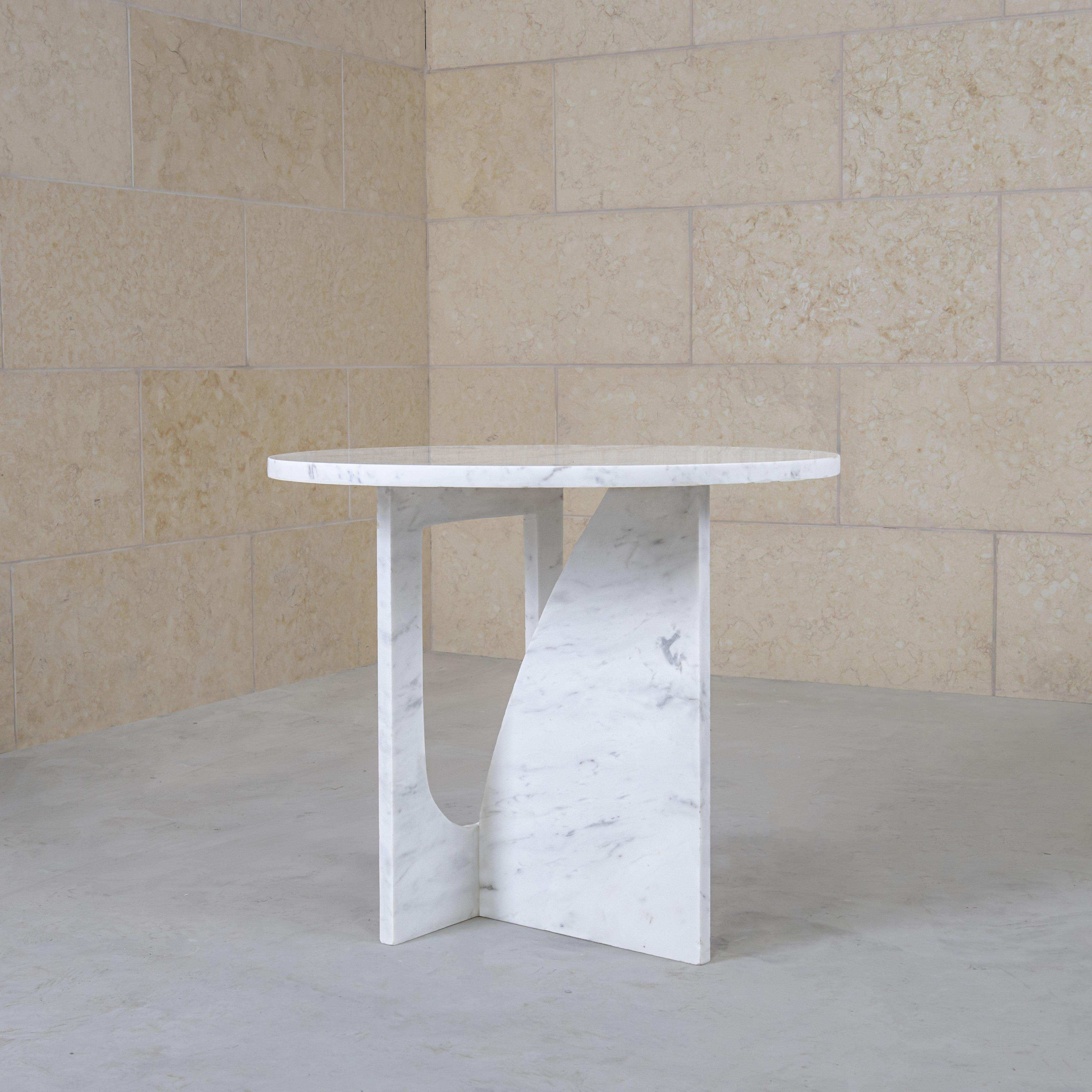 RITZ SIDE TABLE-WHITE - Marbeya Charm