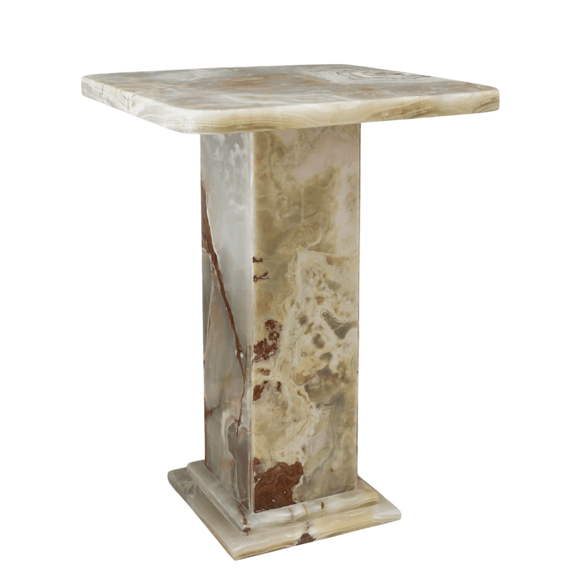 Serenity Onyx Pedestal Table - Marbeya Charm