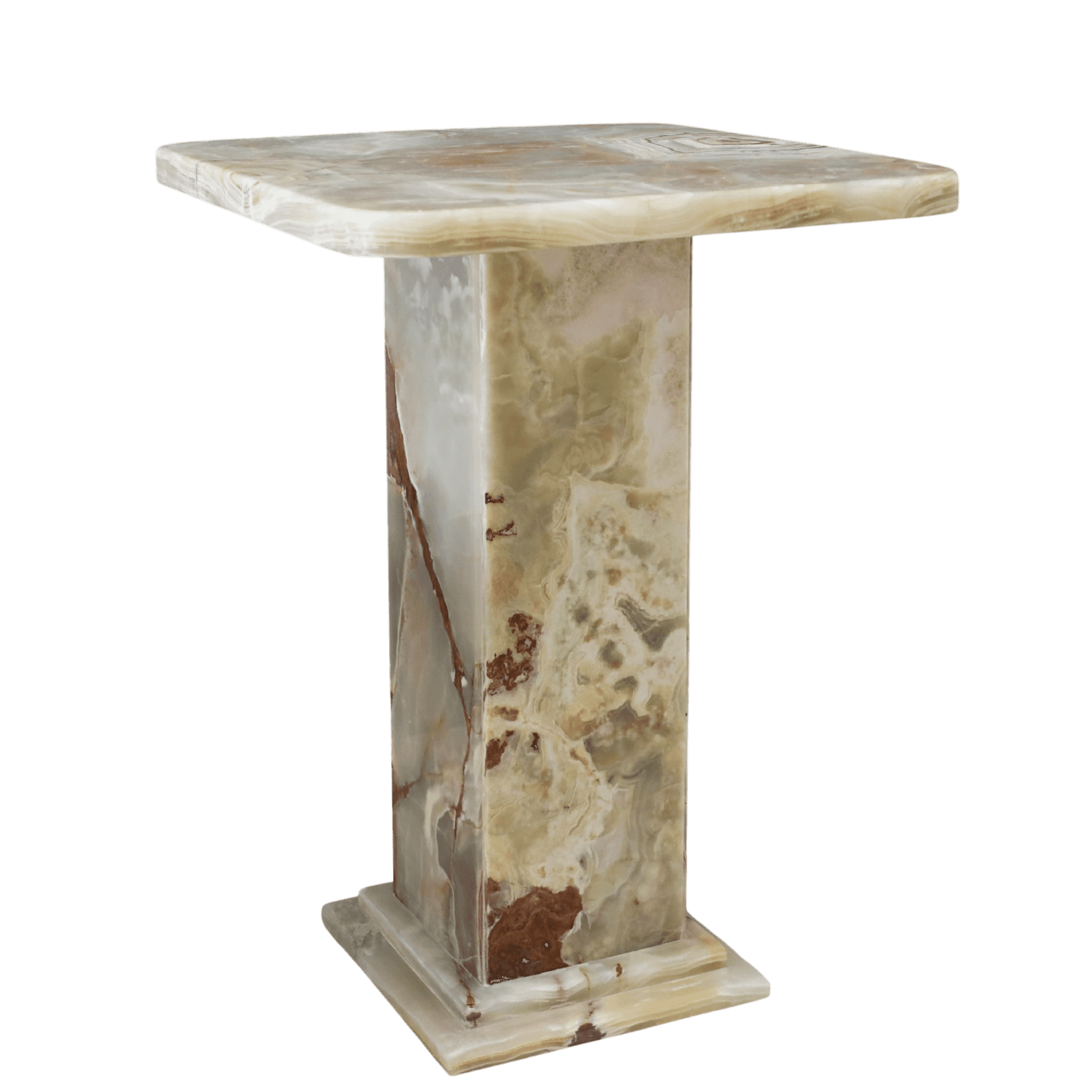 Serenity Onyx Pedestal Table - Marbeya Charm