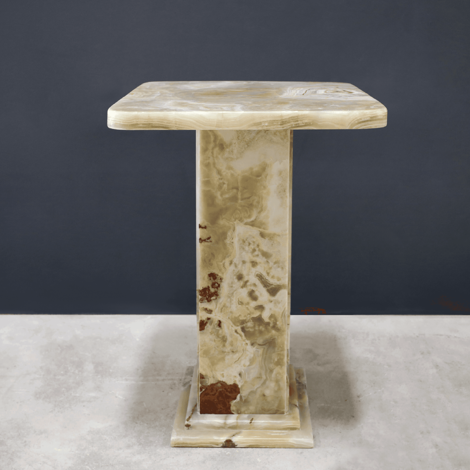 Serenity Onyx Pedestal Table - Marbeya Charm