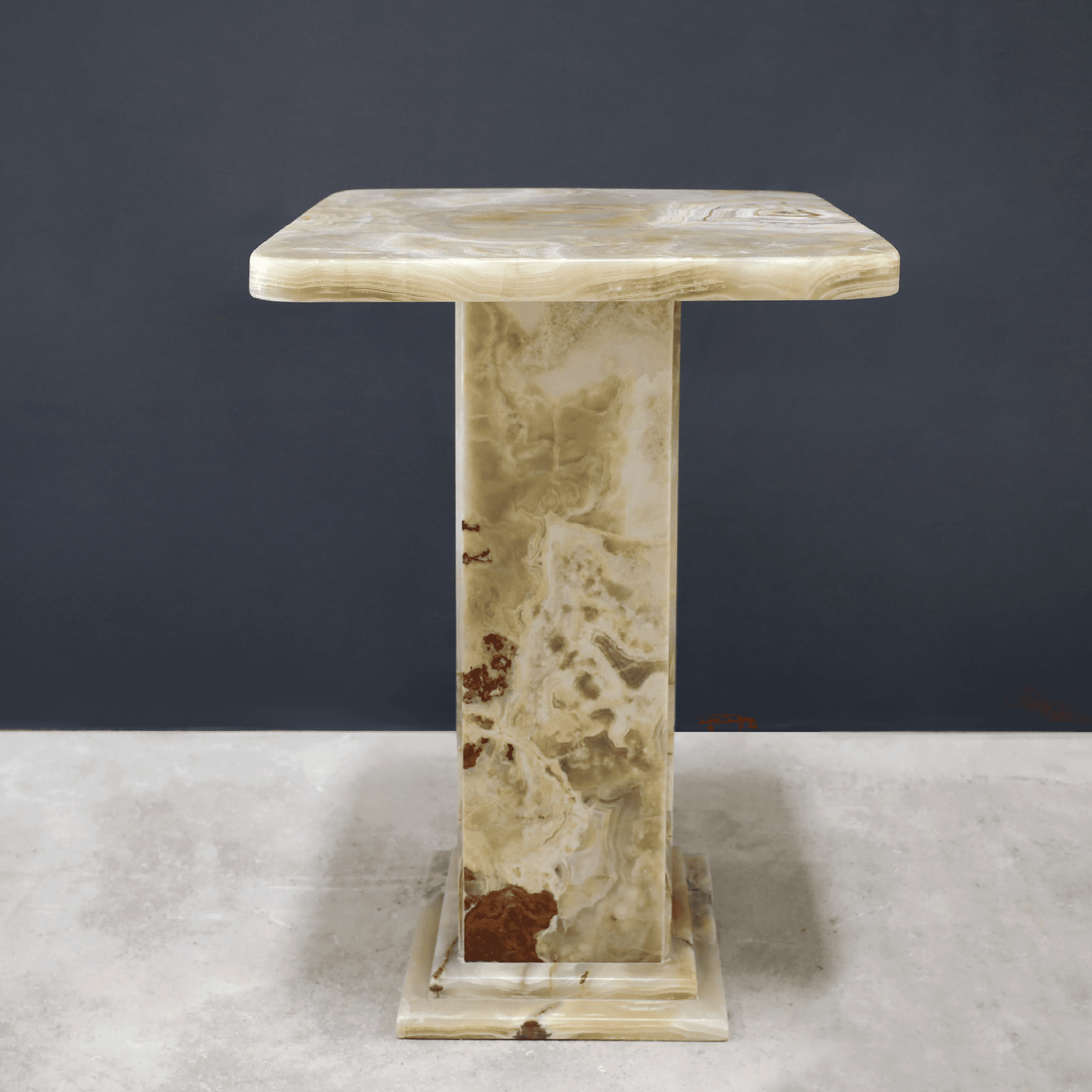 Serenity Onyx Pedestal Table - Marbeya Charm