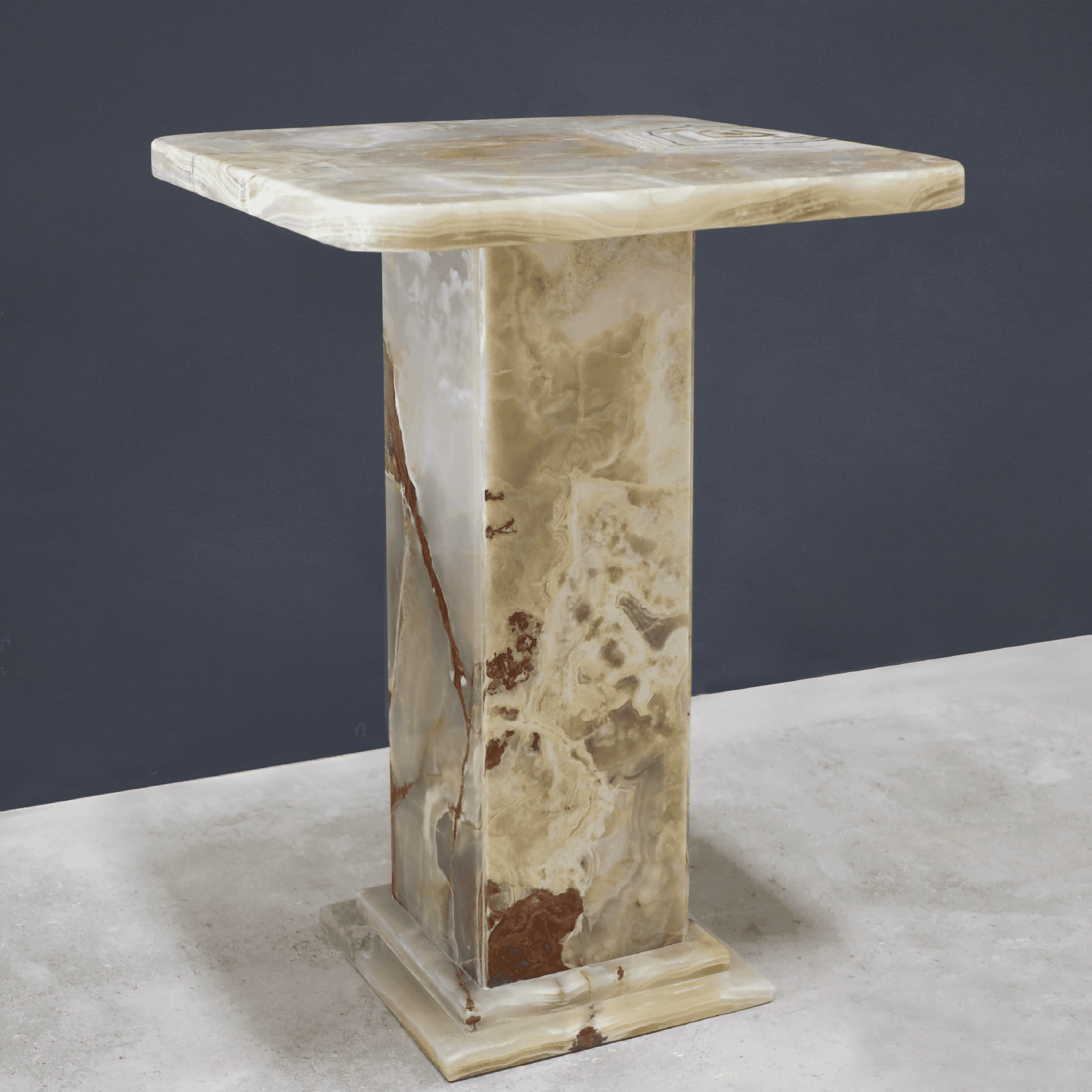 Serenity Onyx Pedestal Table - Marbeya Charm
