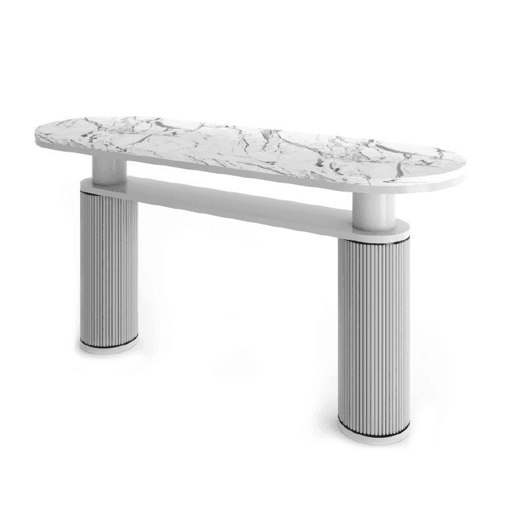 SLIMA CONSOLE TABLE - WHITE - Marbeya Charm