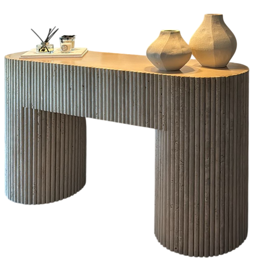 TRAVERTINE FLUTE CONSOLE