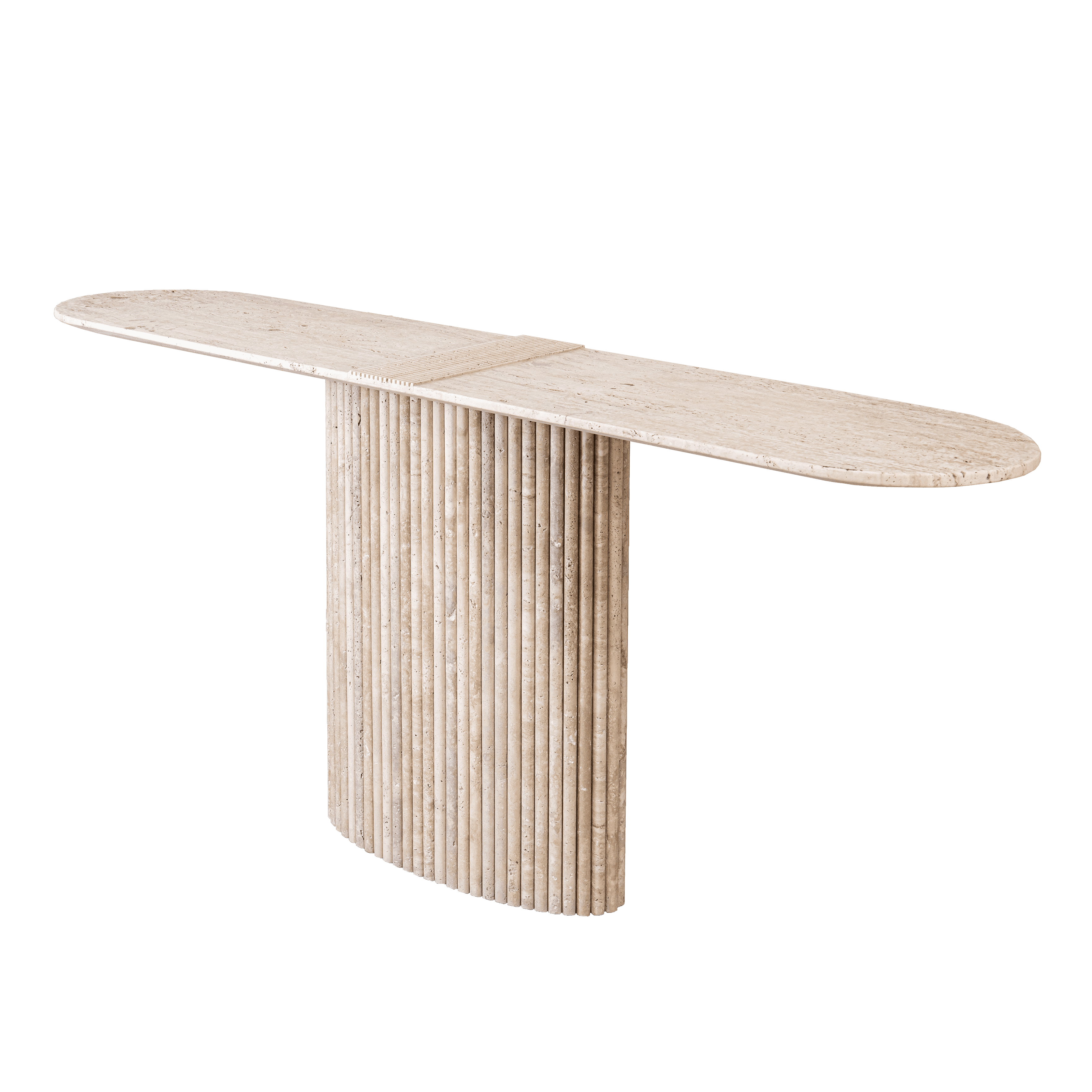 VERO Travertine Console Table - Marbeya Charm