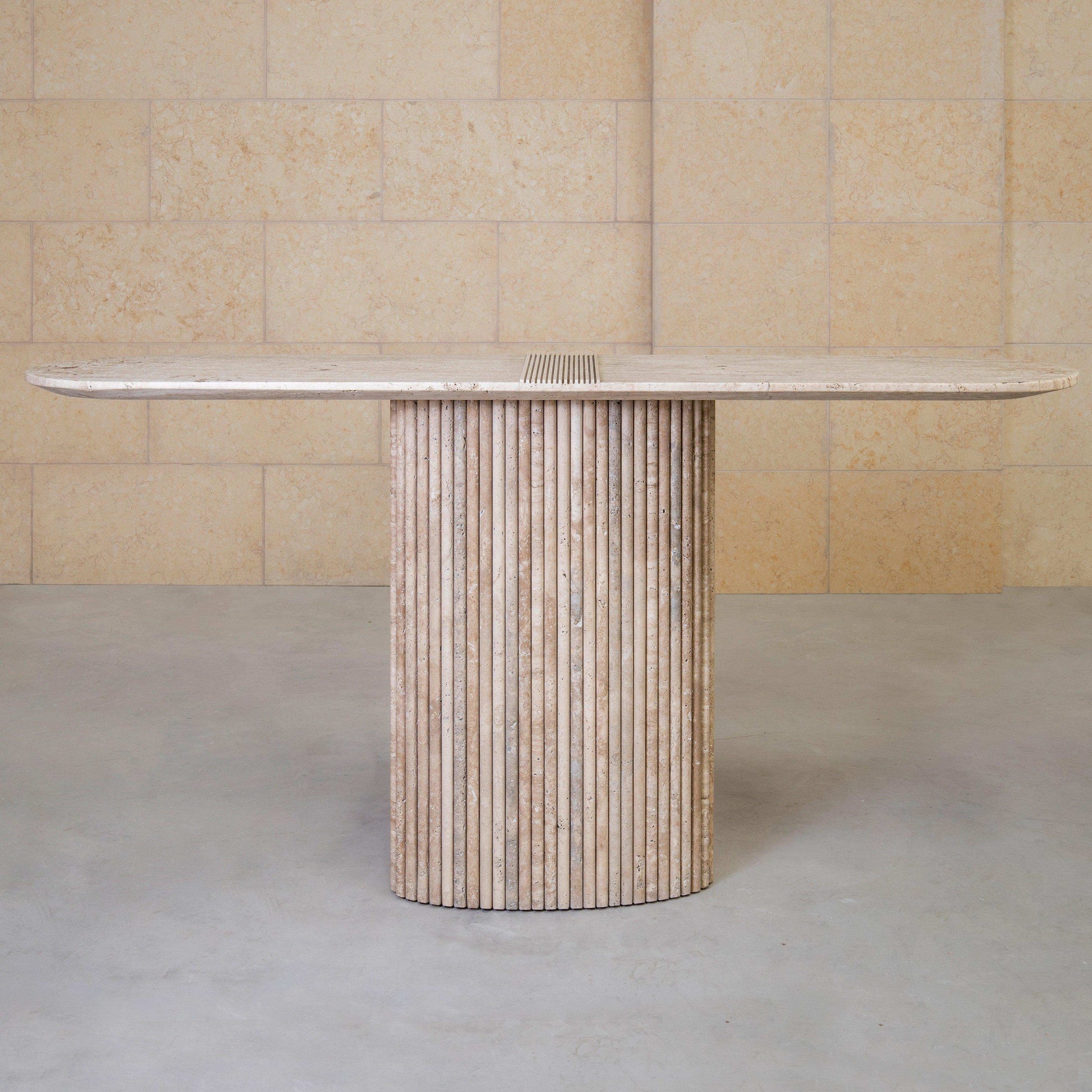 VERO Travertine Console Table - Marbeya Charm