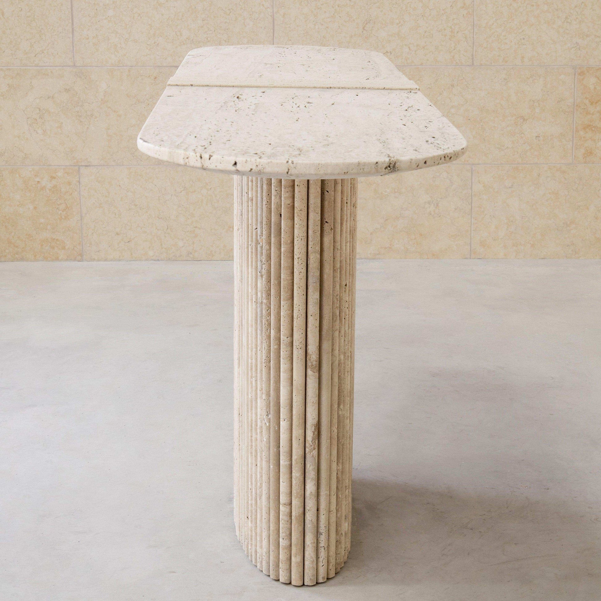 VERO Travertine Console Table - Marbeya Charm
