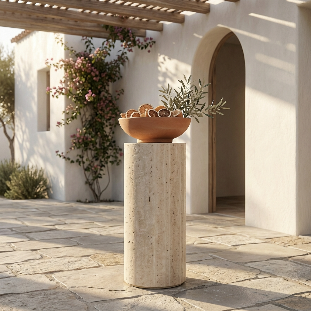 The Arco Travertine Plinth