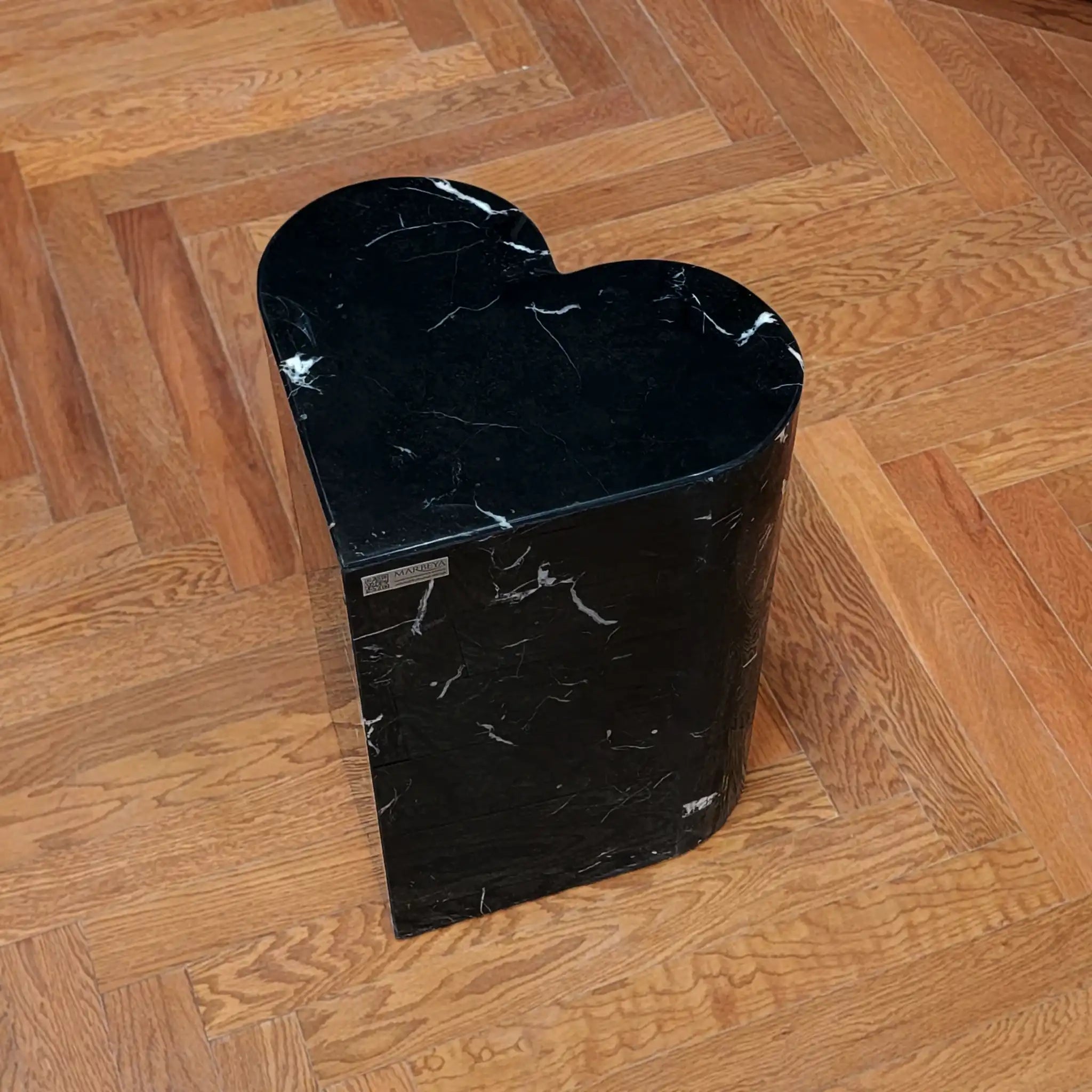 Black Heart Marble Side Table