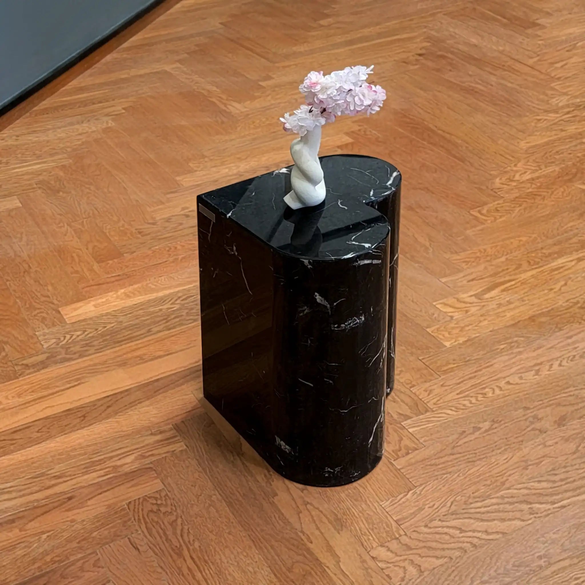 Black Heart Marble Side Table