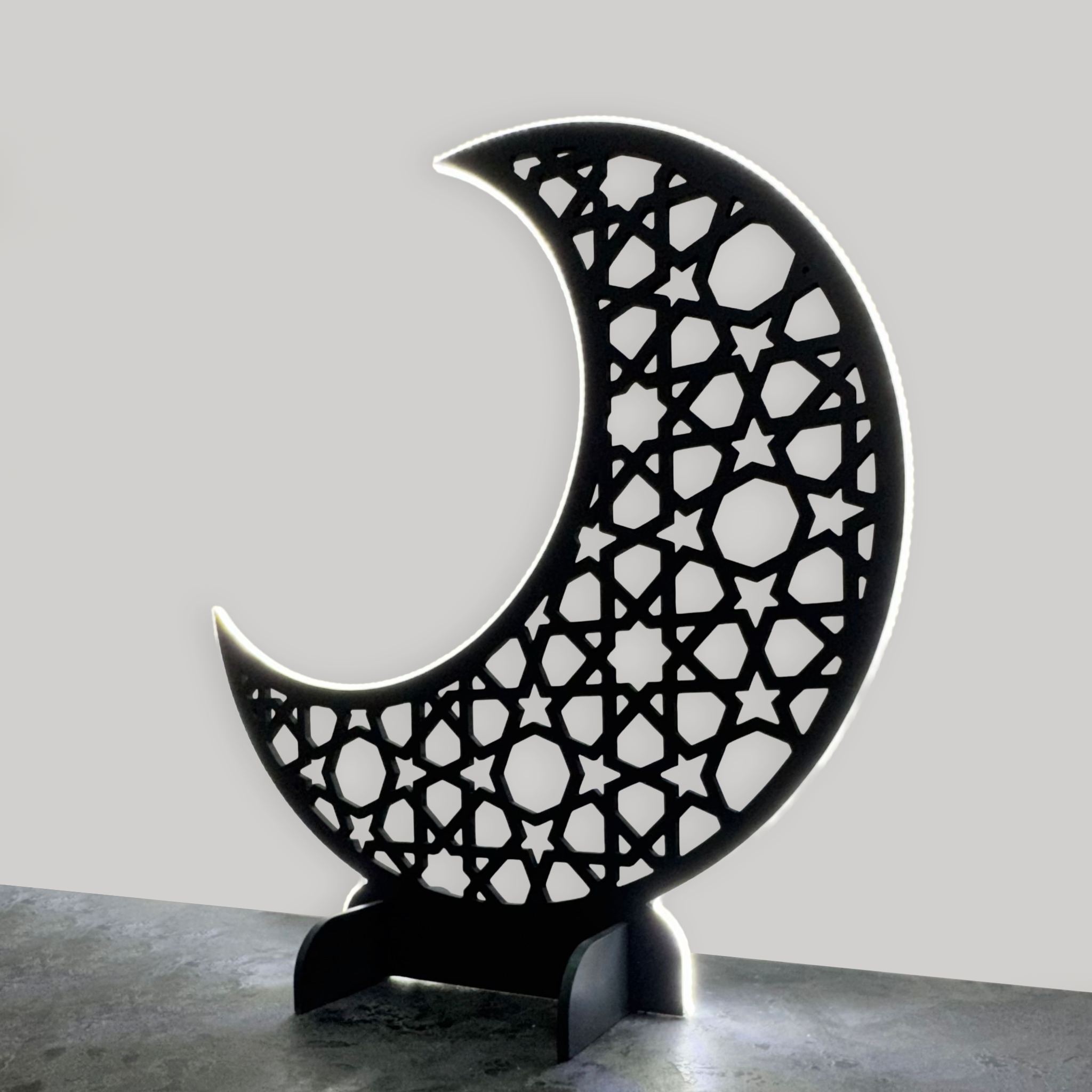 LED-Lit Wooden Ramadan Hilal