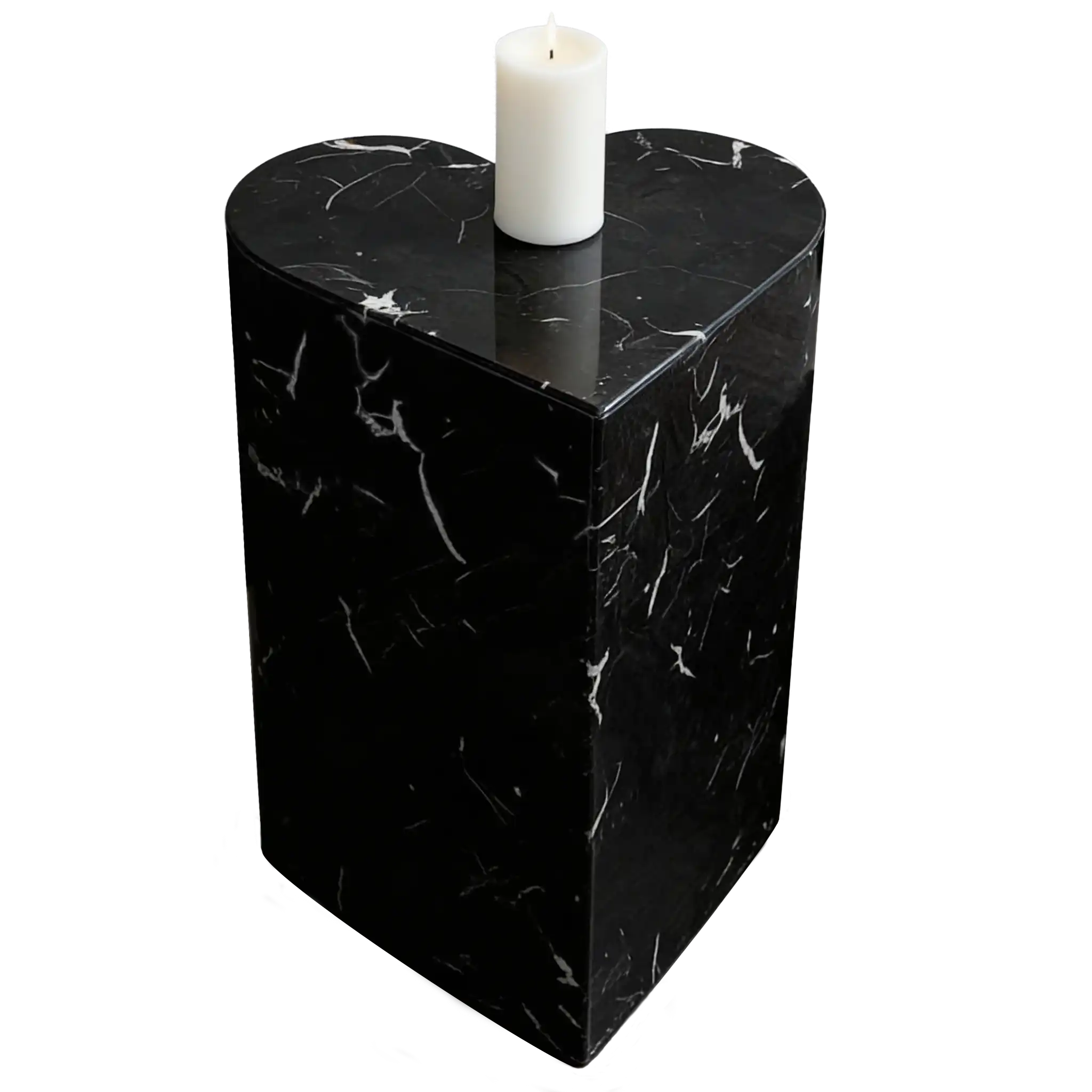 Black Heart Marble Side Table
