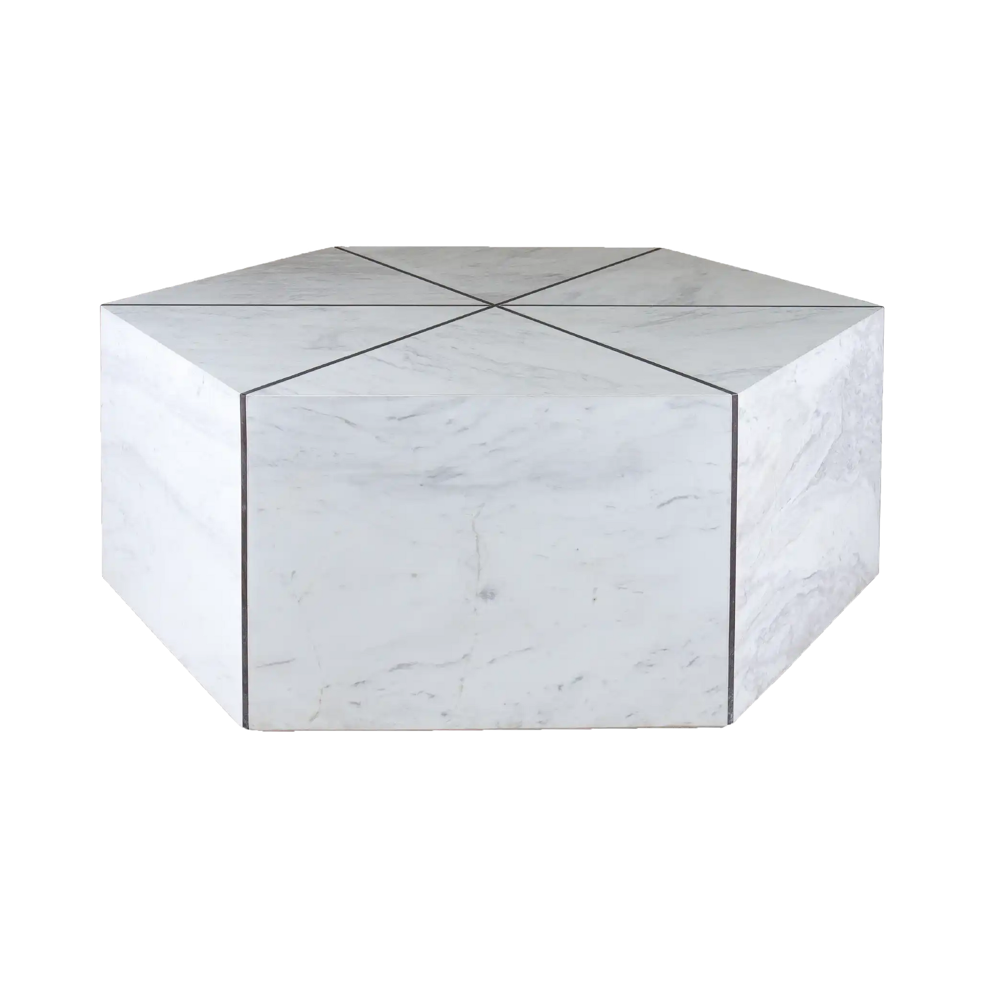Hexagonal marble coffee table - Marbeya Charm