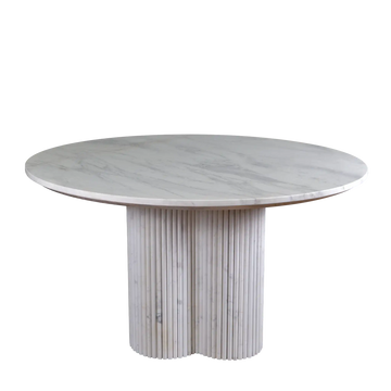 Celeste White Marble Dining Table - Marbeya Charm