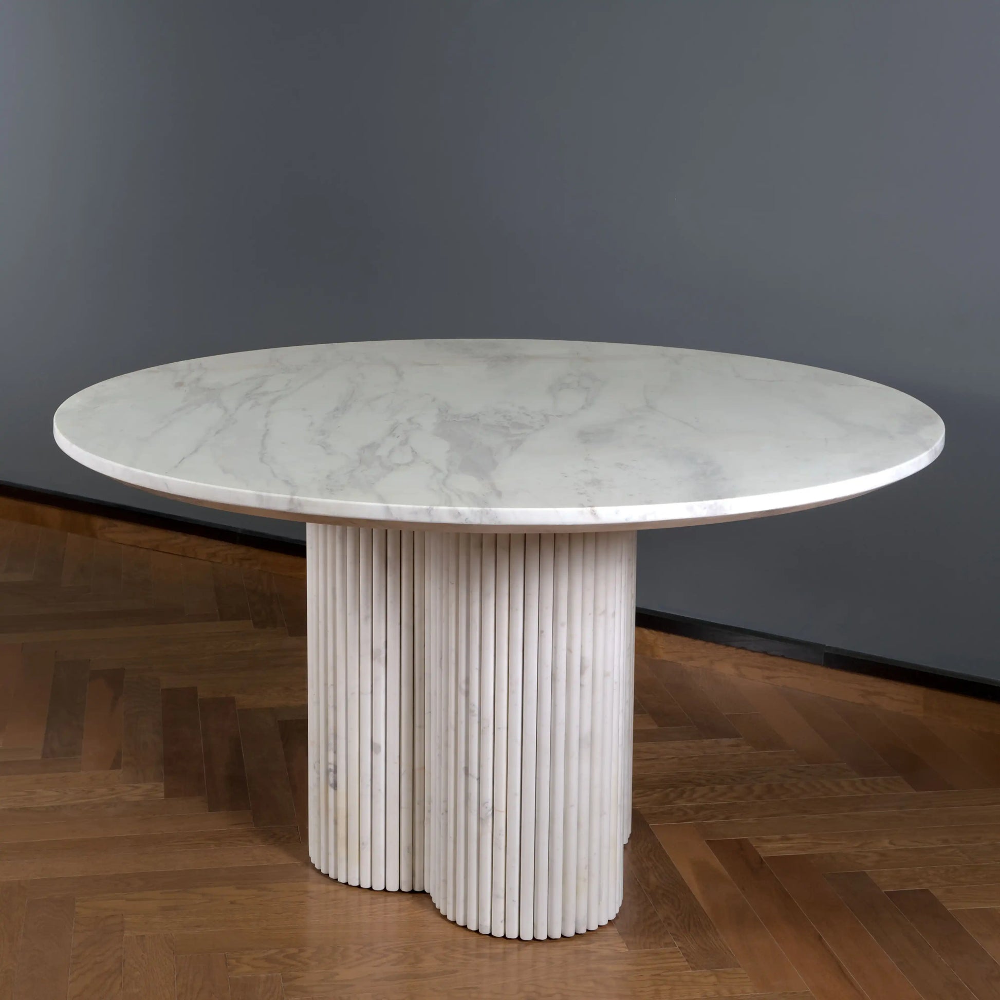 Celeste White Marble Dining Table - Marbeya Charm
