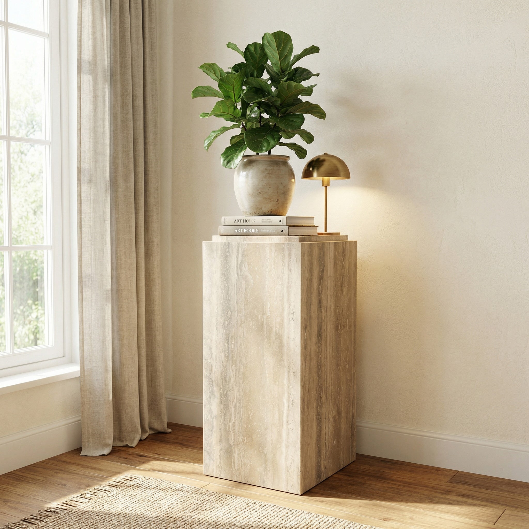 The Dune Travertine Pedestal Set