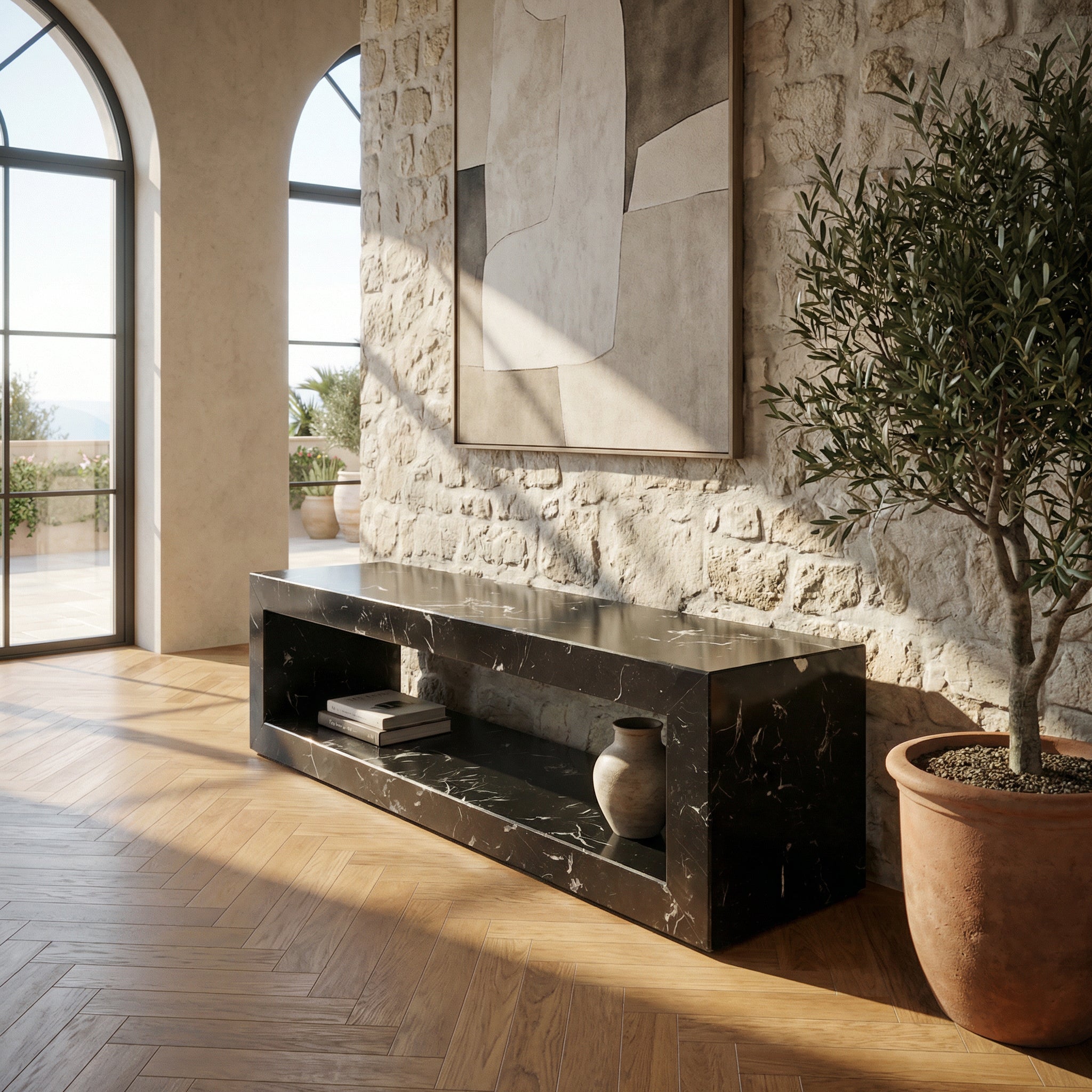 Frame Marble Bench