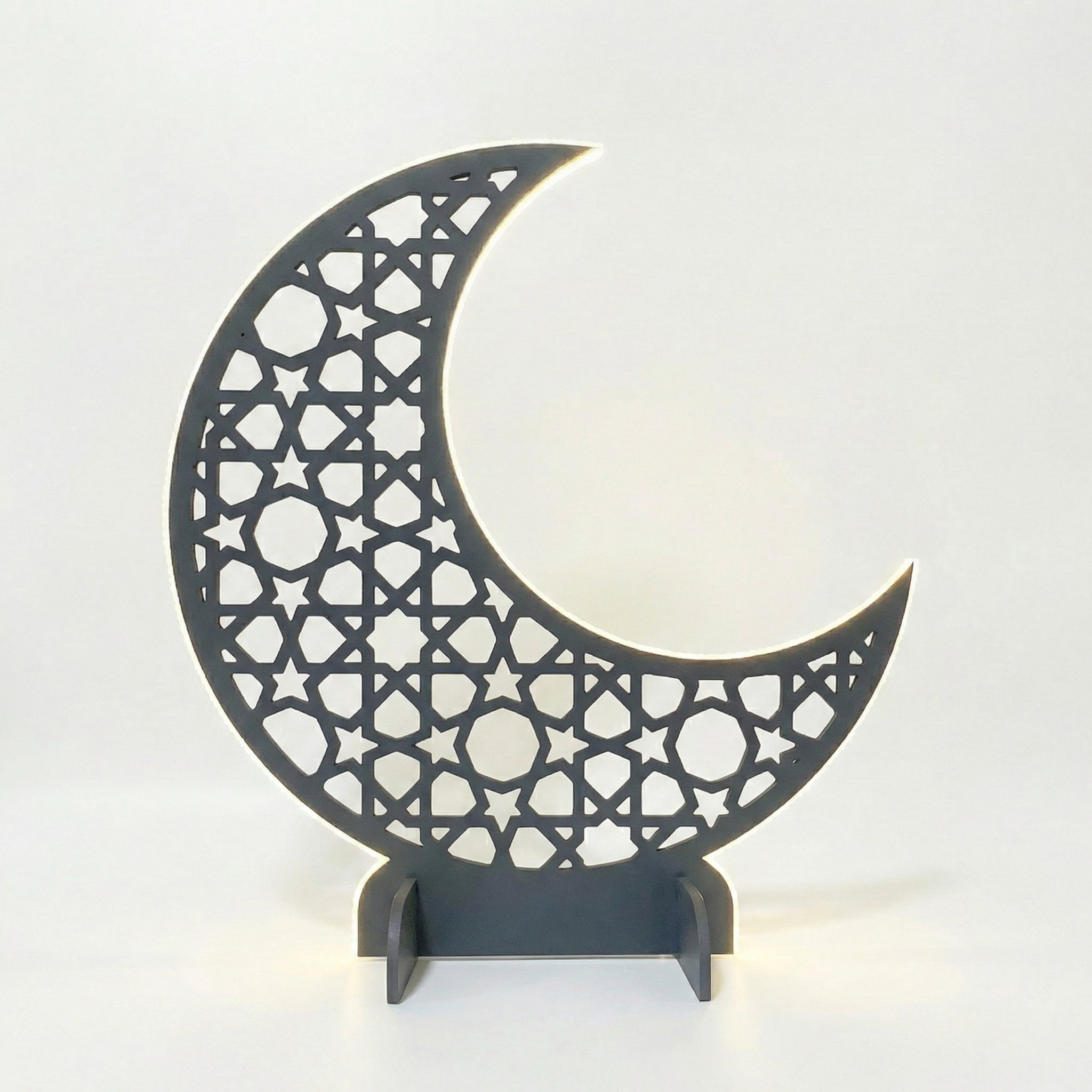 LED-Lit Wooden Ramadan Hilal