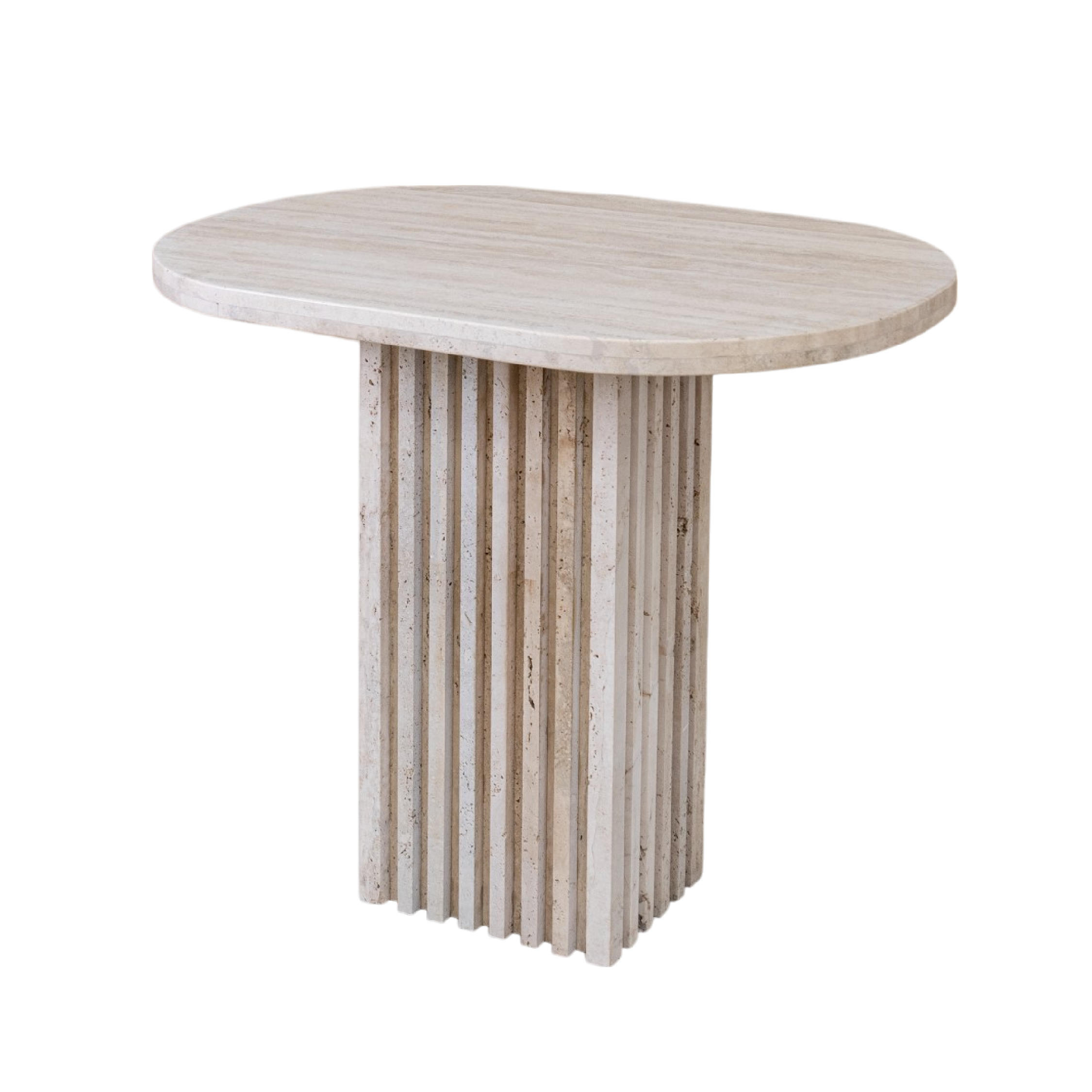 LINA FLUTED TRAVERTINE PEDESTAL