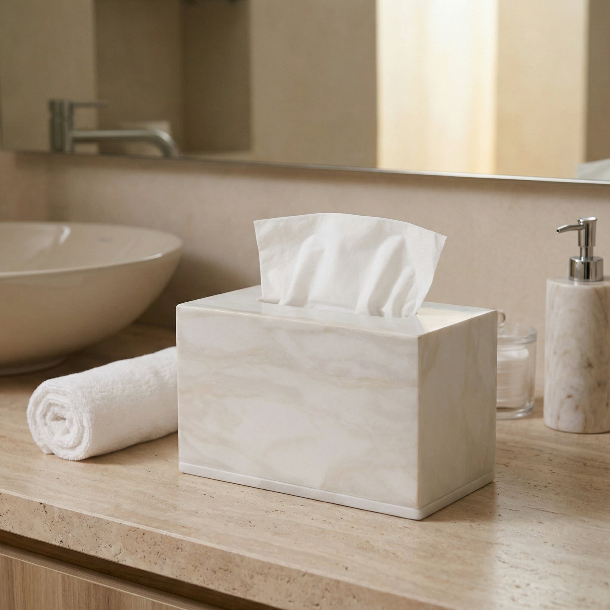 Rectangular Marble Tissue Box