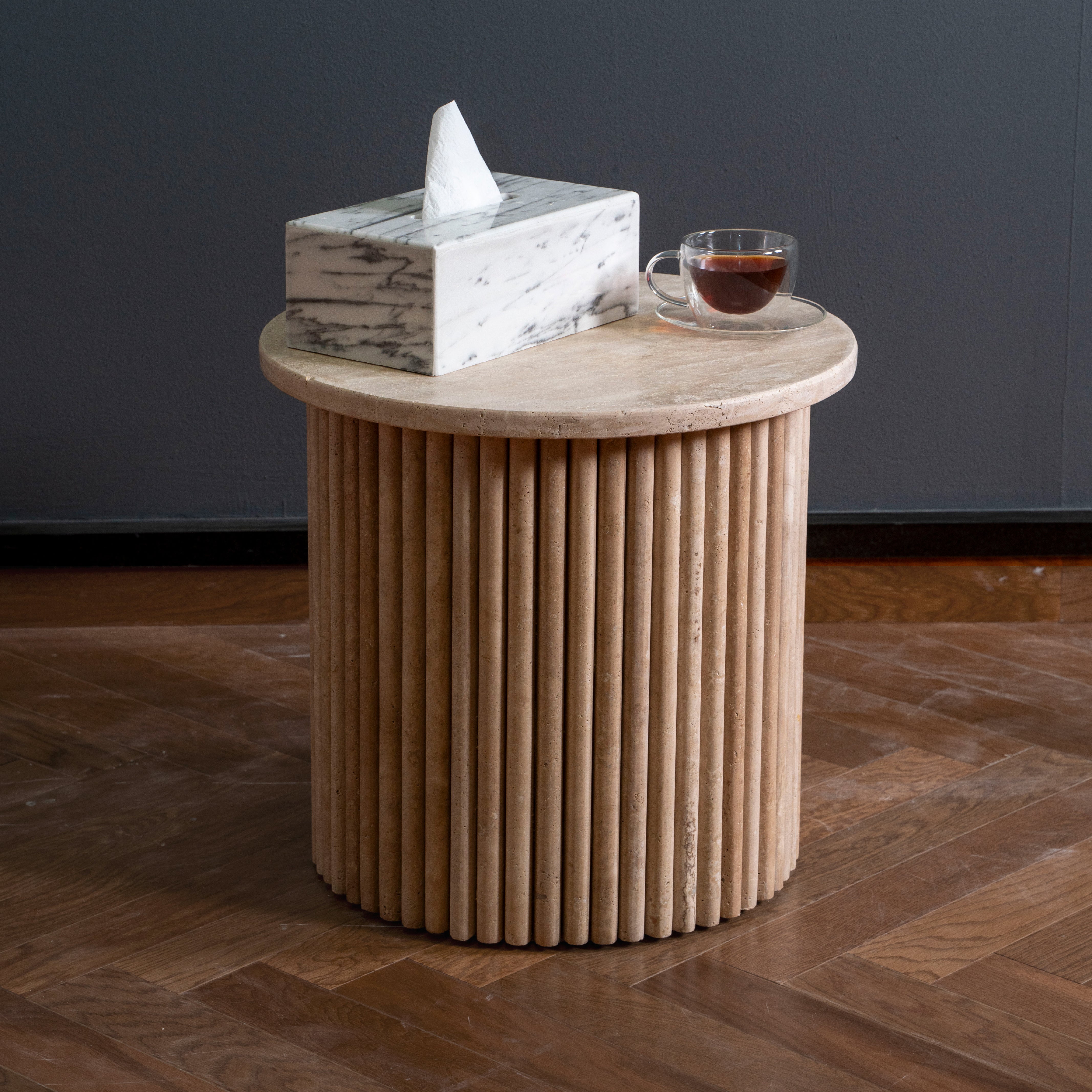 Roma Travertine Side Table