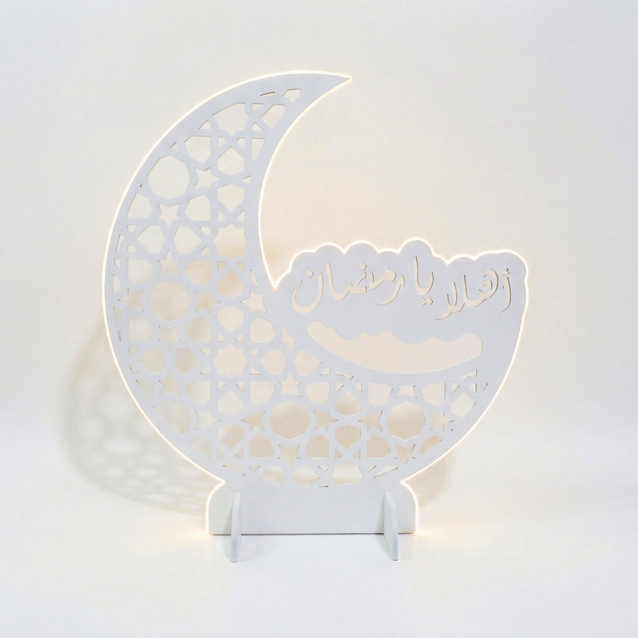 Led-lit Welcome Ramadan Wooden Hilal